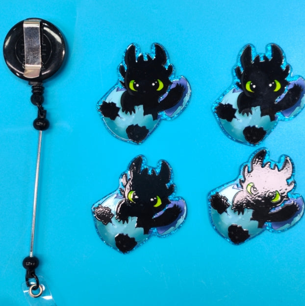 Wholesale 10pcs Halloween Black Cat  Acrylic Flat Back Badge Scroll Keychain